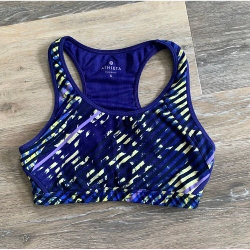 Athleta sports bra size small cutout back workout yoga exercise wear